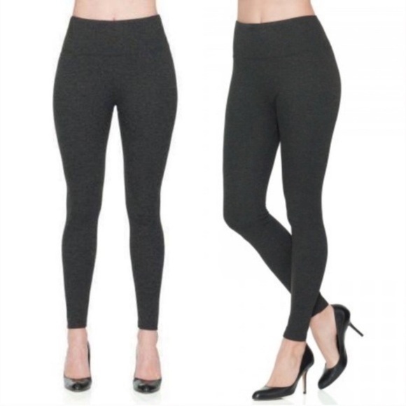 SPANX woman's Ready to Wow heathered charcoal‎ ponte leggings pants - Picture 1 of 7